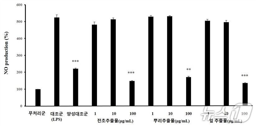 본문 이미지 - 국립낙동강생물자원관은 19일 담수식물인 콩제비꽃 추출물의 염증반응 억제 효과를 세포실험에서 확인했다. (국립낙동강생물자원관 제공. 재판매 및 DB 금지) /뉴스1