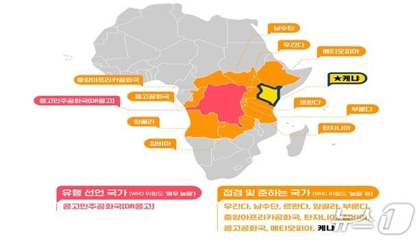 본문 이미지 - 위험도 기반 검역대응. 20일부터 케냐가 에볼라 중점검역관리지역으로 추가된다.(질병관리청 제공)