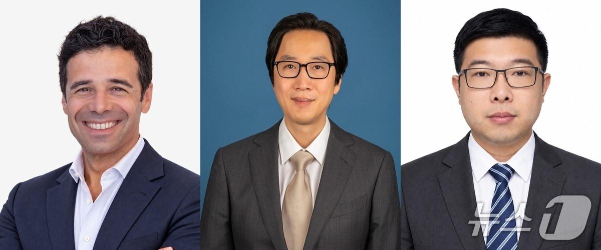 본문 이미지 - 포티투닷의 안젤로 코르사로를 수석 연구위원, 김재영 글레오 AI 모델 그룹 리드, 차오 팡 SV VLA 팀 리드(포티투닷 제공)