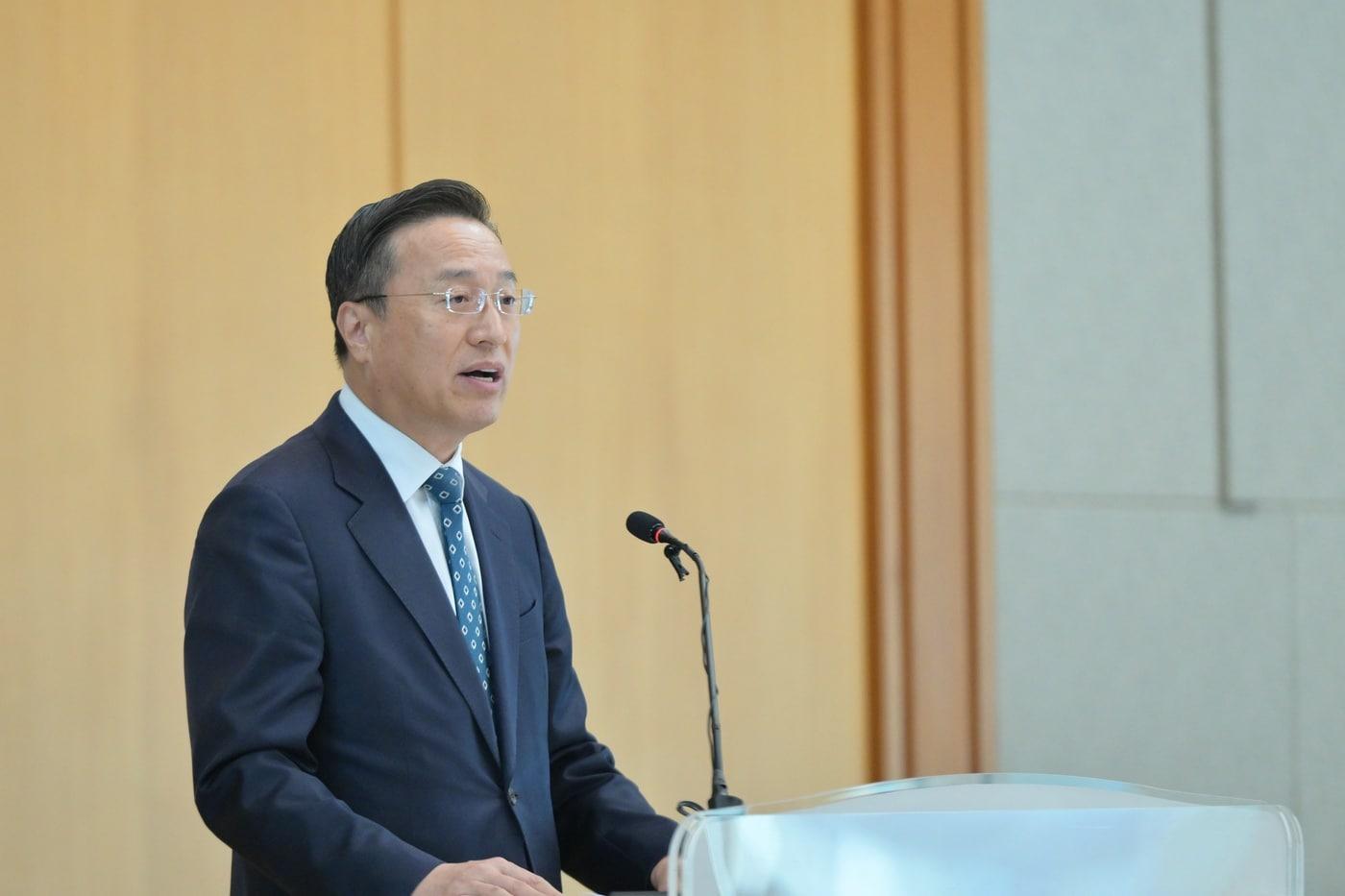 본문 이미지 - 이정현 검찰총장 직무대행이 2일 오전 서울 서초구 본청(구 대검찰청)에서 열린 비공개 개청식에서 발언하고 있다. (공소청 제공)