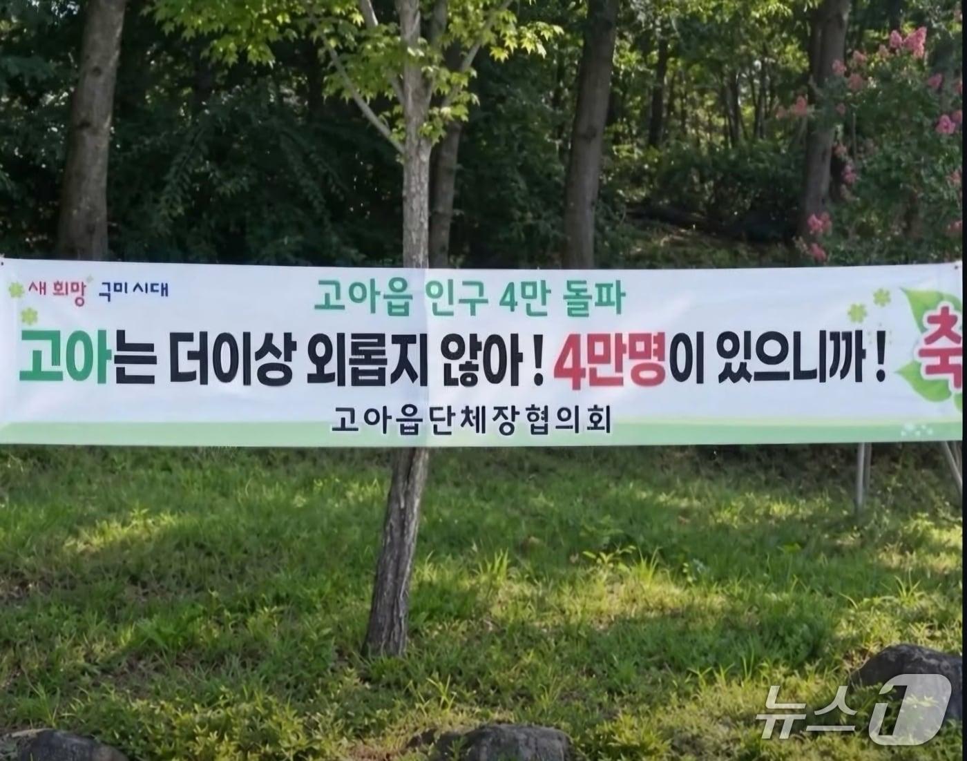 본문 이미지 - 지난해 고아읍단체장협의회에서 제작한 현수막이 최근 SNS와 커뮤니티를 통해 화제가 되고있다.(고아읍단체장협의회 제공. 재판매 및 DB 금지)2026.10.2/뉴스1