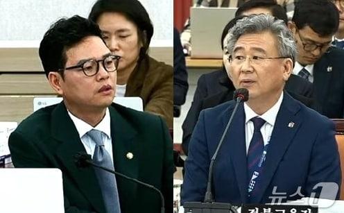 본문 이미지 - 사진 왼쪽부터 박정훈 국민의힘 의원과 천호성 전북교육감./뉴스1