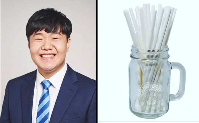 본문 이미지 - 시사 풍자 크리에이터 겸 개그맨 이상민이 추미애 경기지사에게 플라스틱 빨대 250개를 보낸데 이어 부승찬 더불어민주당 의원에겐 "환셩을 생각해서 종이빨대 200개를 보냈다"고 알렸다. (SNS 갈무리. 재판매 및 DB 금지) ⓒ 뉴스1 