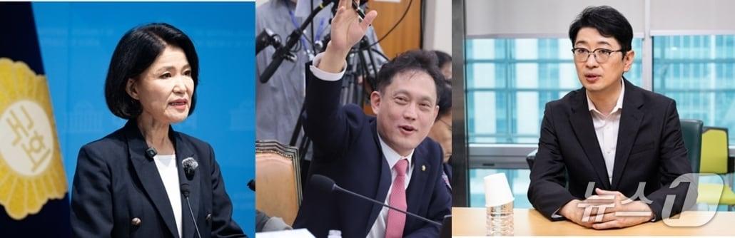 본문 이미지 -  국민의힘 이진숙, 김태규, 주진우 의원(왼쪽부터) ⓒ 뉴스1 DB