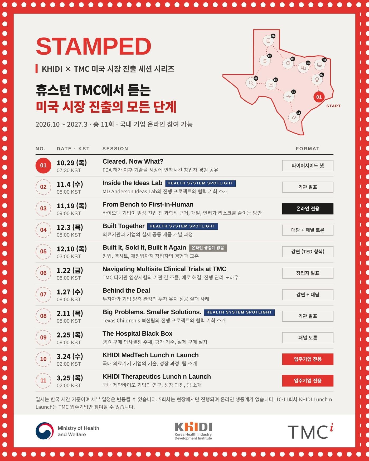 본문 이미지 - 미국 시장 진출 실전 프로그램 '스탬프드(STAMPED)' 포스터(한국보건산업진흥원 제공)