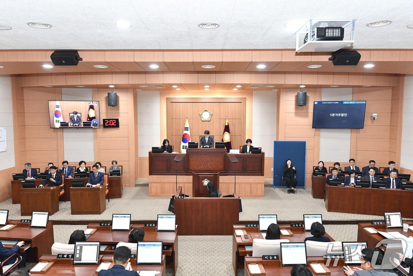 본문 이미지 - 김해시의회가 26일 제283회 임시회 1차 본회의를 열고 있다. (김해시의회 제공. 재판매 및 DB 금지)