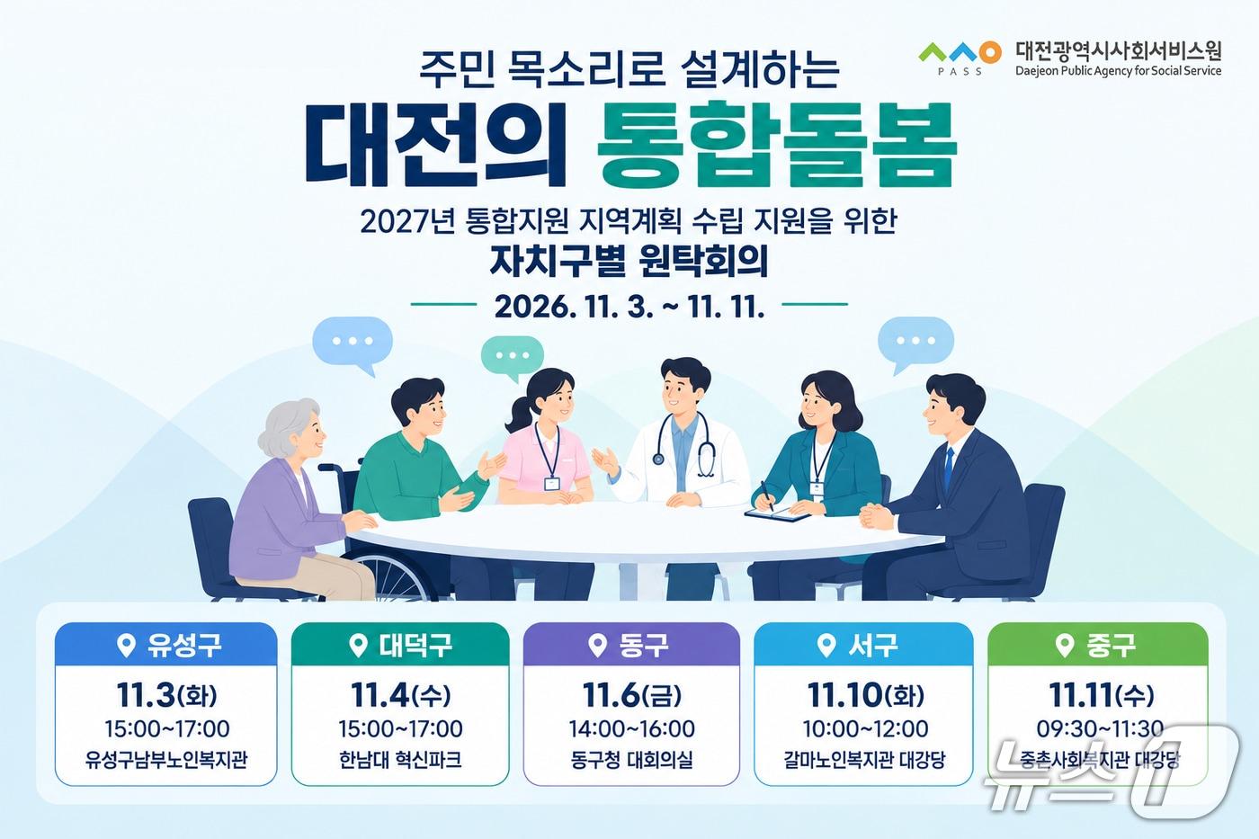 본문 이미지 - 통합지원 지역계획 수립 지원을 위한 자치구별 원탁회의.(대전사회서비스원 제공. 재판매 및 DB 금지)