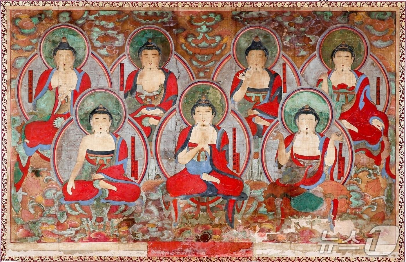 본문 이미지 - 국가지정문화유산 보물로 지정된 송광사 오십삼불회도 중 '7불도' (순천시 제공)