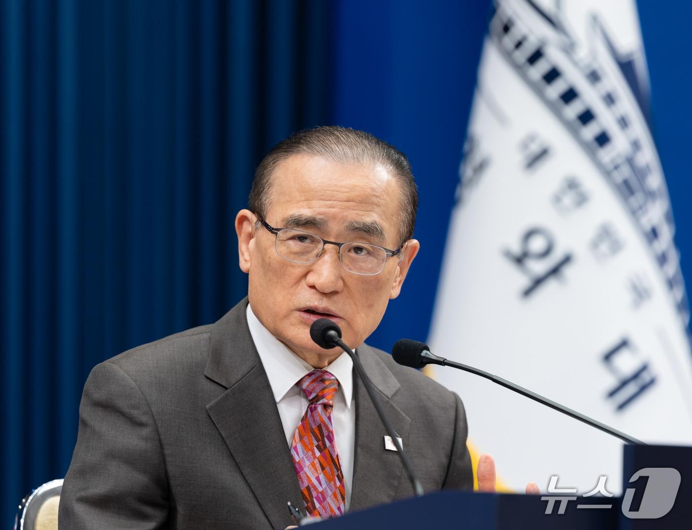 본문 이미지 - 위성락 국가안보실장이 30일 청와대 춘추관에서 현안 관련 브리핑을 하고 있다 . (청와대 제공. 재판매 및 DB 금지) 2026.10.30 ⓒ 뉴스1 허경 기자