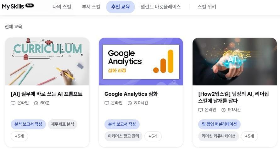 본문 이미지 - 삼성전자 DX부문은 최근 임직원 개개인의 역량을 세밀한 '스킬'(Skill) 단위로 분석하고 주도적인 성장을 돕는 커리어 지원 플랫폼 'My Skills'를 오픈했다. (독자 제공)