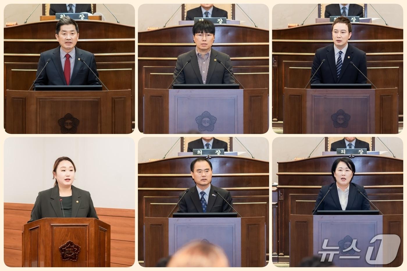 본문 이미지 - (왼쪽 위부터 시계방향으로) 김동훈, 원주영, 이진환, 임영신, 이영환, 전혜연 의원 (남양주시의회 제공. 재판매 및 DB 금지)