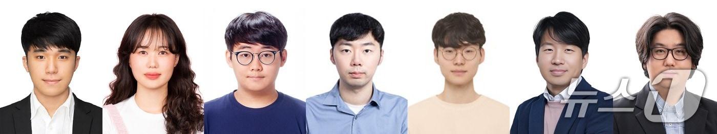 본문 이미지 - GIST 김규린 석박사통합과정, 마지영 석사과정, 김주환·이주형 석박사통합과정, 권흥찬 연구원, KAIST 송영민· GIST 정현호 교수(왼쪽부터)(지스트 제공, 재판매 및 DB 금지)/뉴스1 