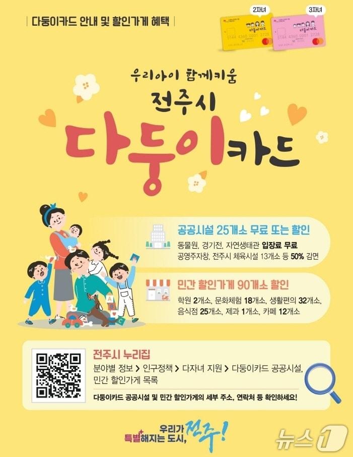 본문 이미지 - 전주시가 다둥이 할인가게를 추가 모집한다.(전주시 제공, 재판매 및 DB 금지).