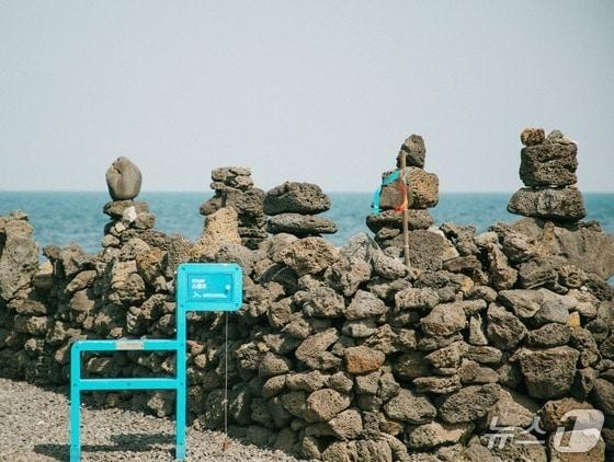 본문 이미지 - 제주 올레길 21코스인 제주시 구좌읍 해안가에 설치된 올레길 마스코트이자 이정표 '간세'.(제주올레 홈페이지 갈무리. 재판매 및 DB 금지) /뉴스1