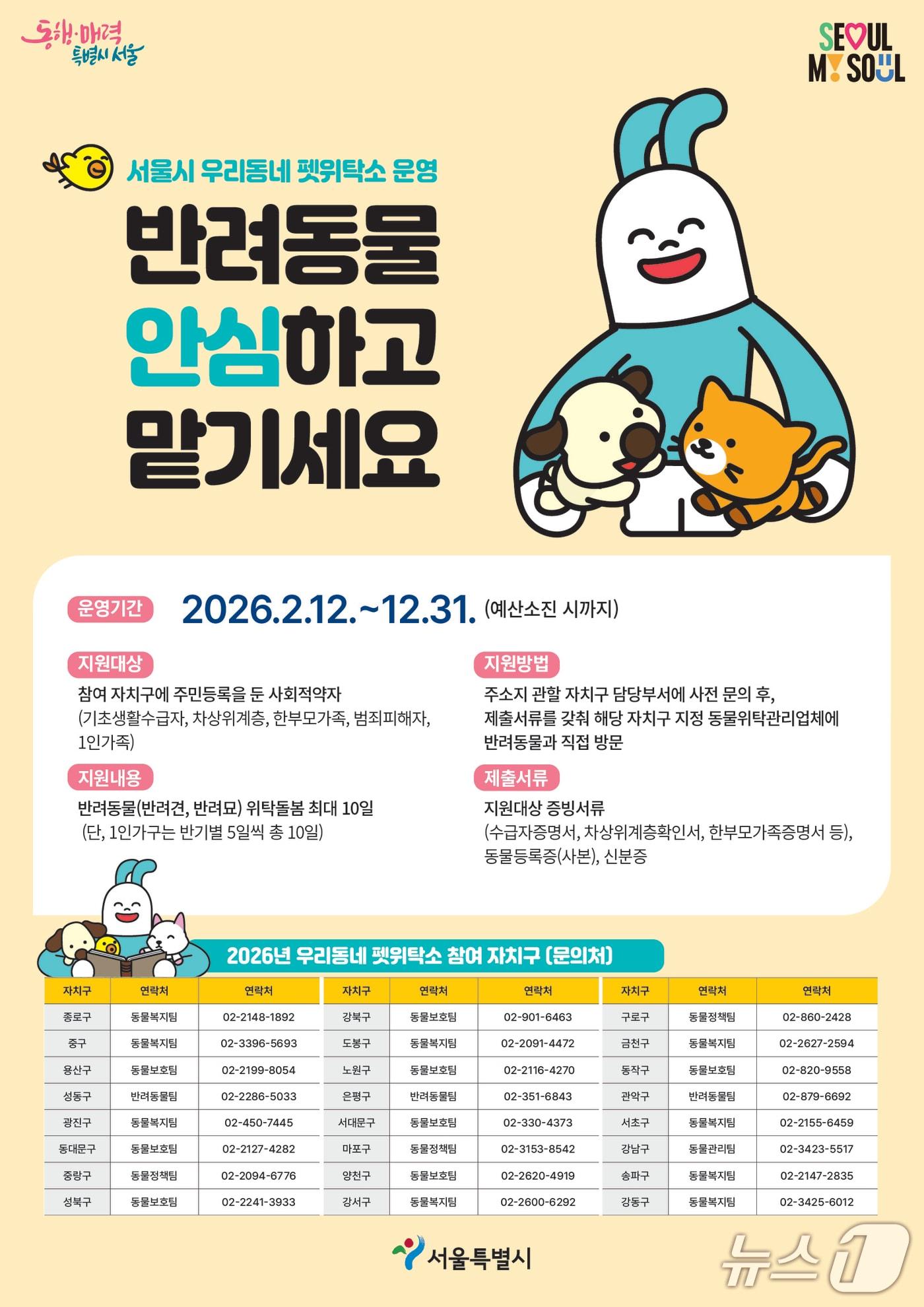 본문 이미지 - 우리동네 펫위탁소.(서울시 제공)