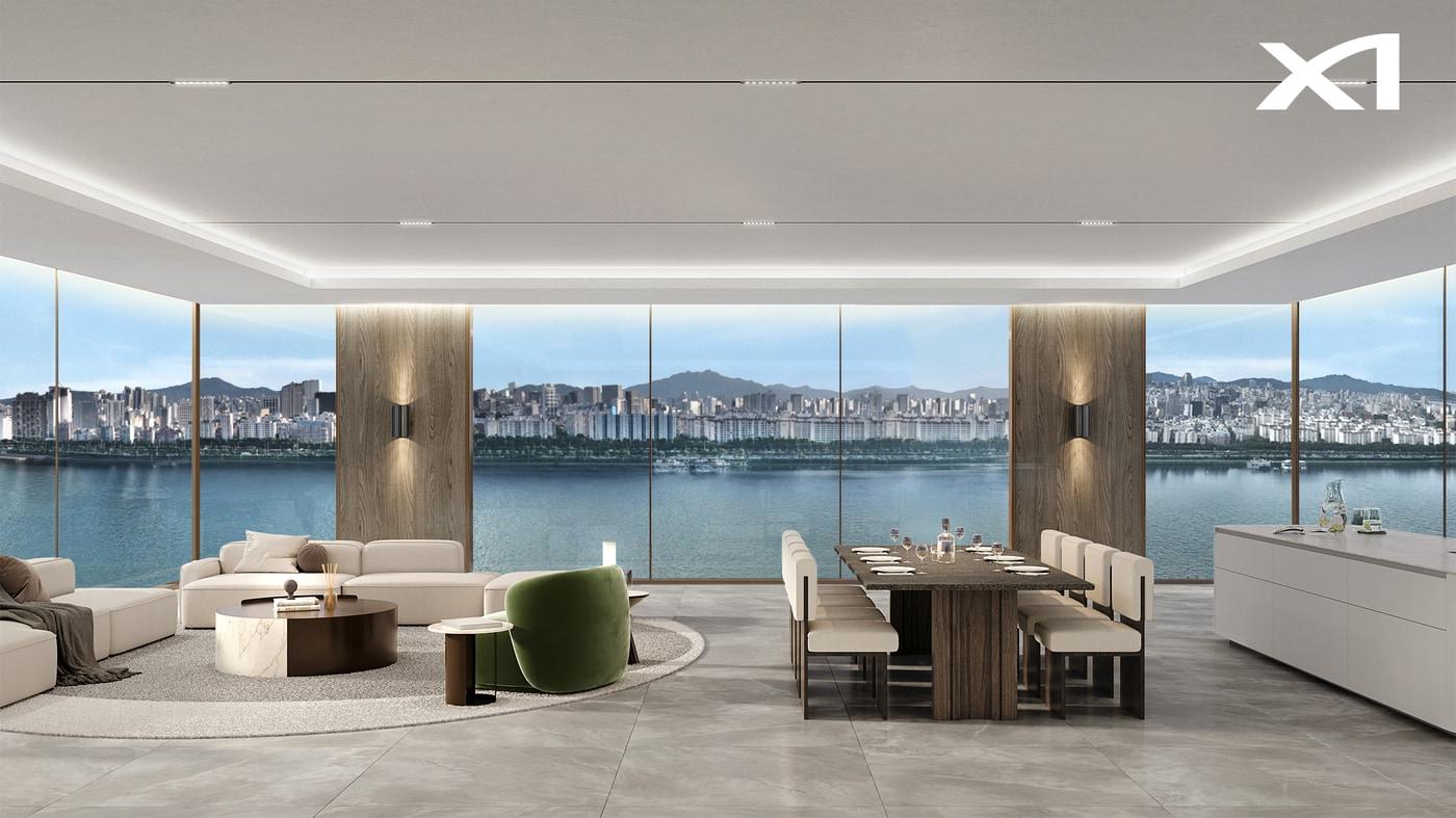 본문 이미지 - GS건설 자이(Xi)가 특허 출원한 ‘파노라마 조망 가능한 구조’ 설계 적용된 예시 이미지 (GS건설 제공) 뉴스1 ⓒ News1