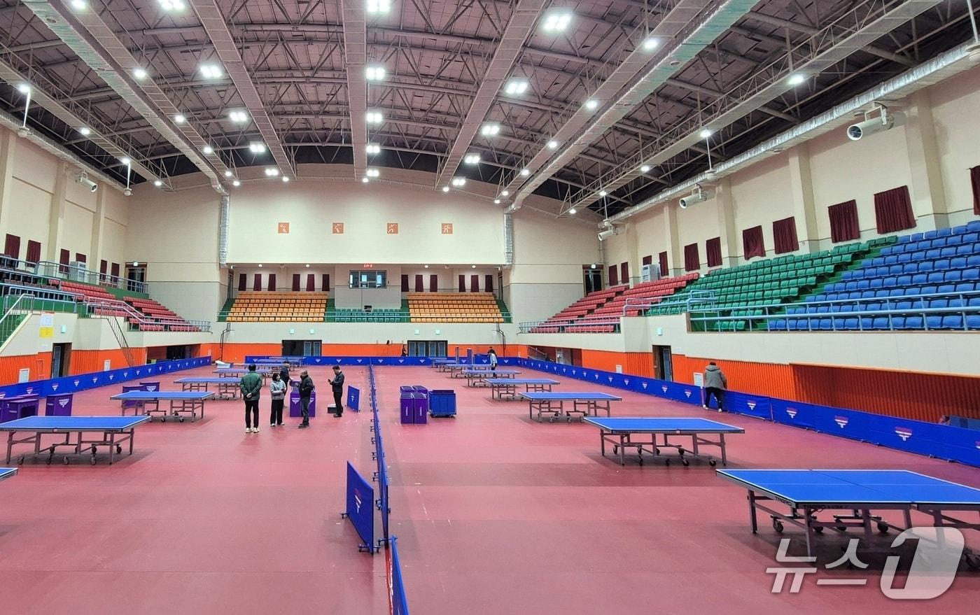 본문 이미지 - 충북 괴산 문화체육센터 탁구 국가대표 후보선수단 전지훈련장.(괴산군 제공, 재판매 및 DB금지)/뉴스1