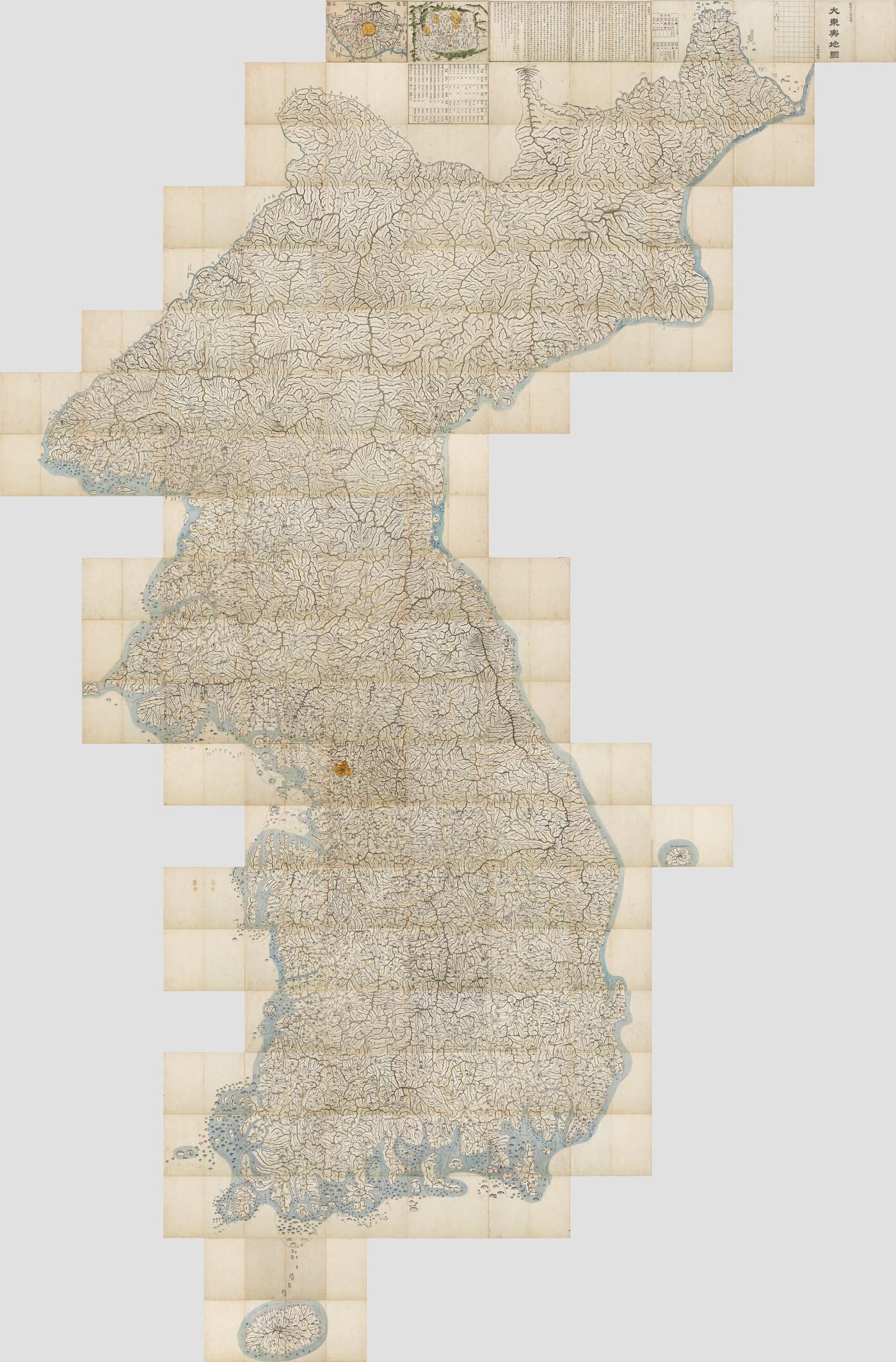 본문 이미지 - 대동여지도 22첩을 모두 펼쳐 연결한 모습(국립중앙박물관 제공)