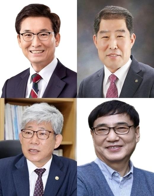 본문 이미지 - 윤건영 충북교육감, 김진균 청주시체육회장, 조동욱 전 충북도립대 교수, 김성근 전 충북교육청 부교육감.(위 왼쪽부터 시계 방향)/뉴스1