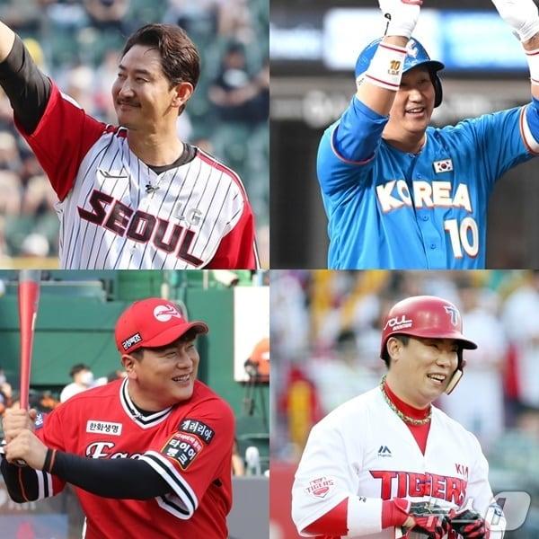 본문 이미지 - (왼쪽 위부터 시계방향으로) 박용택, 이대호, 나지완, 김태균/뉴스1 DB