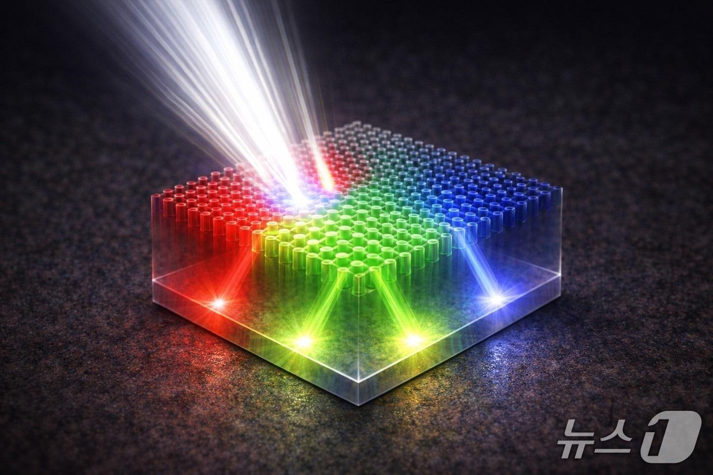 본문 이미지 - 사선 입사조건도 문제없는 나노포토닉 컬러라우터 기술 (AI 생성 이미지·KAIST 제공) /뉴스1