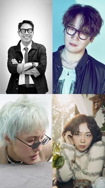 본문 이미지 - (왼쪽 위부터 시계방향으로) 윤종신, 김종완, 안신애, 자이언티