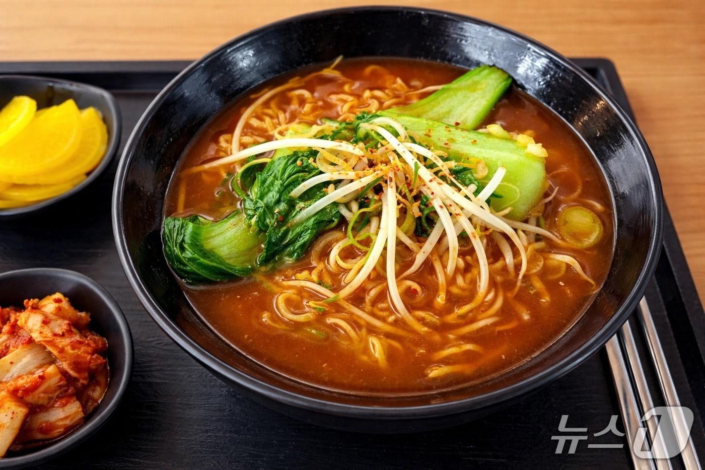 본문 이미지 - '용인 청경채 라면'.(용인시 제공)