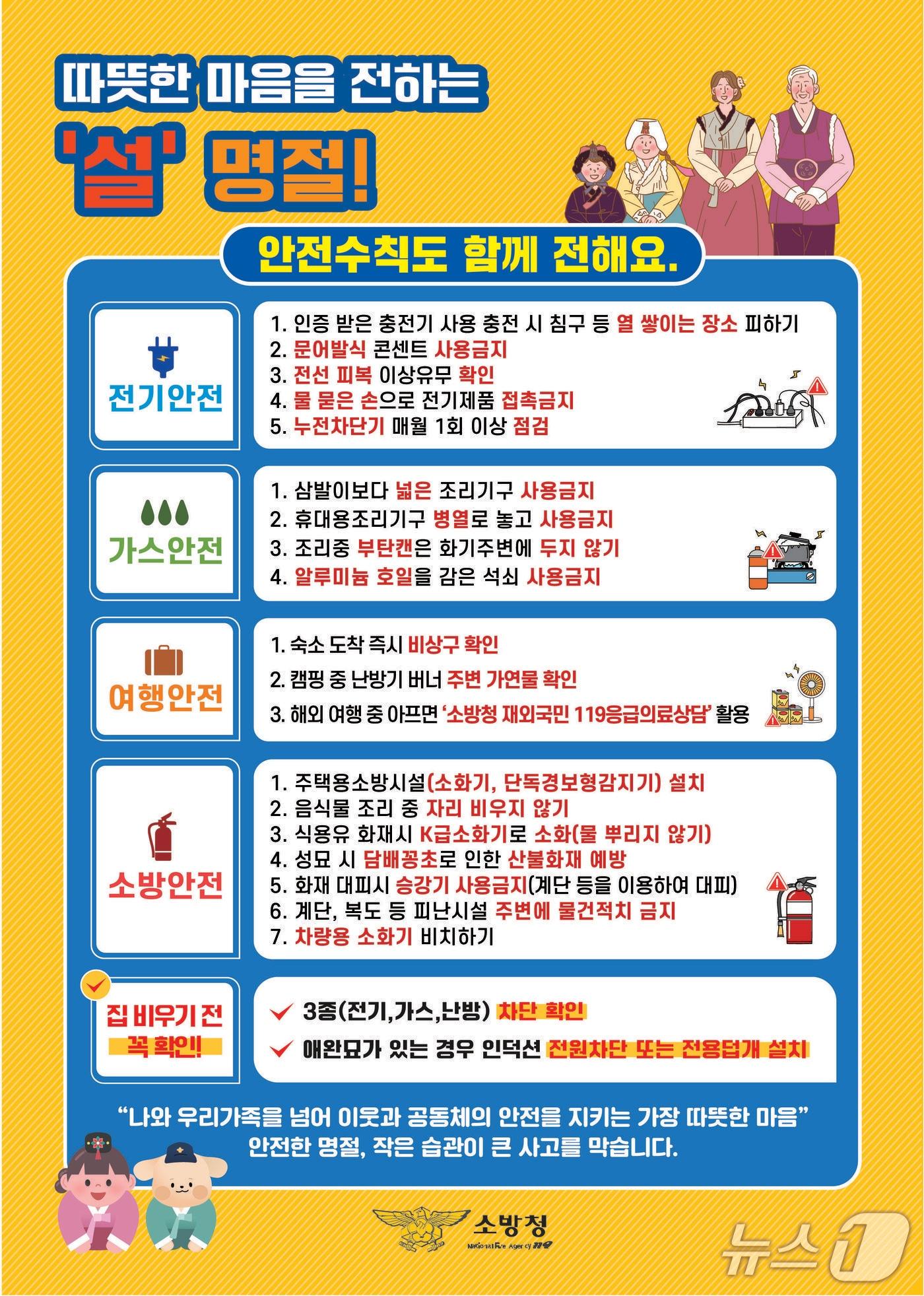 본문 이미지 - 설 명절 화재 안전 행동요령.(충북소방본부 제공. 재판매 및 DB금지)./뉴스1