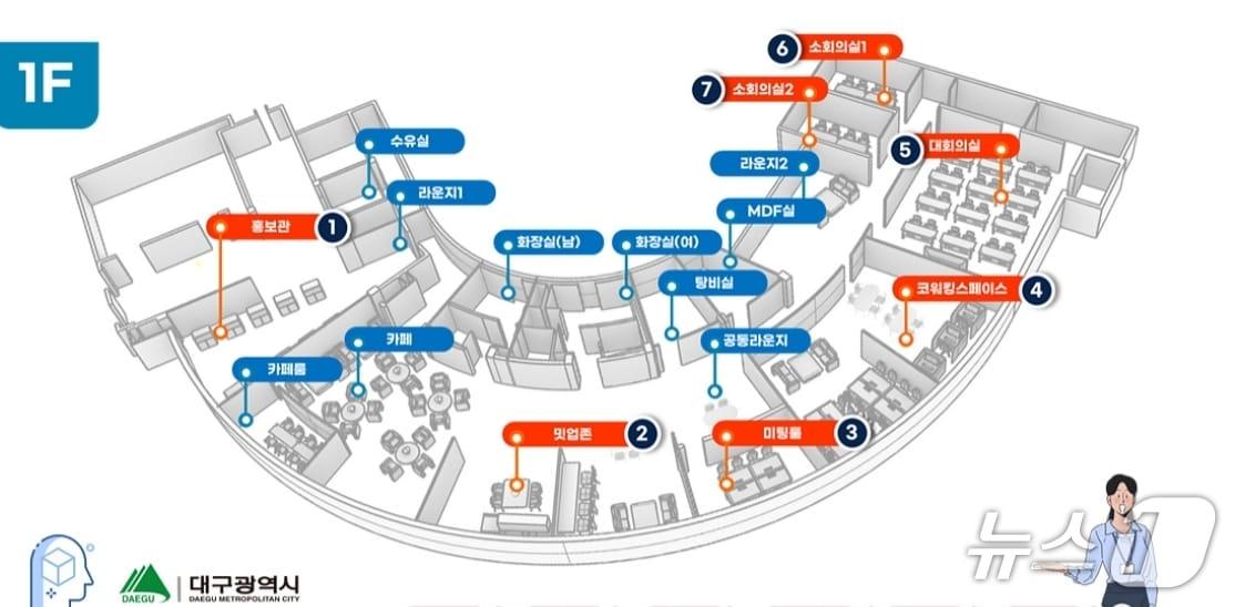 본문 이미지 - AI 테크포트 내부 공간 배치도.(대구시 제공, 재판매 및 DB 금지)