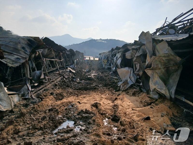 본문 이미지 - 19일 오전 전북 순창군 쌍치면 돈사에서 화재가 발생해 2억1416만원의 피해가 발생했다.(소장제공, 재판매 및 DB금지)2026.2.18/뉴스1