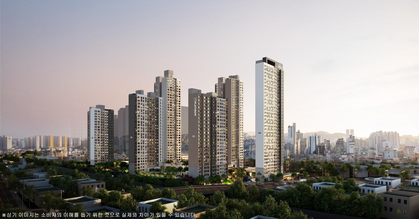 본문 이미지 -  쌍용 더 플래티넘 온수역 단지 투시도(쌍용건설 제공)  뉴스1 ⓒ News1 