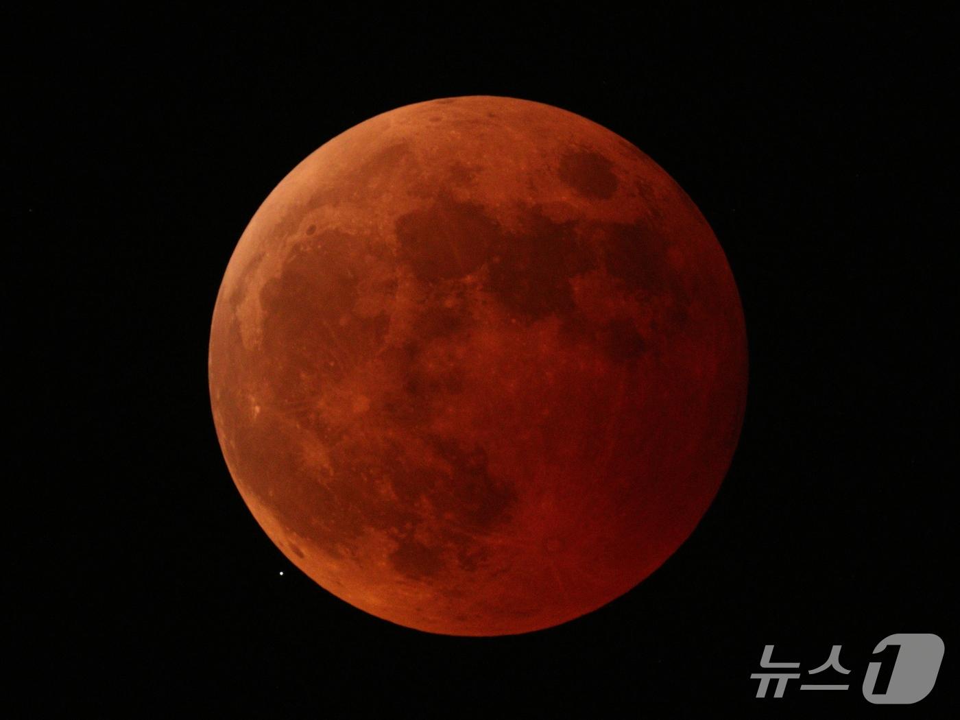 본문 이미지 - 2022년 11월 8일 개기월식을 앞 둔 보름달.(충주고구려천문과학관 제공. 재판매 및 DB금지)/뉴스1