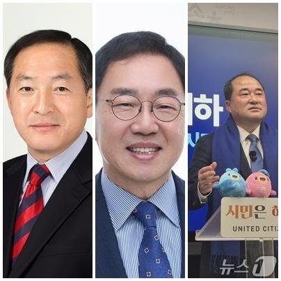 본문 이미지 - 국민의힘 소속 이병선 현 속초시장(사진 왼쪽), 더불어민주당 소속 김철수 전 시장(사진 가운데), 민주당 주대하 전 강원도의원(뉴스1 DB·현직·가나다 순)