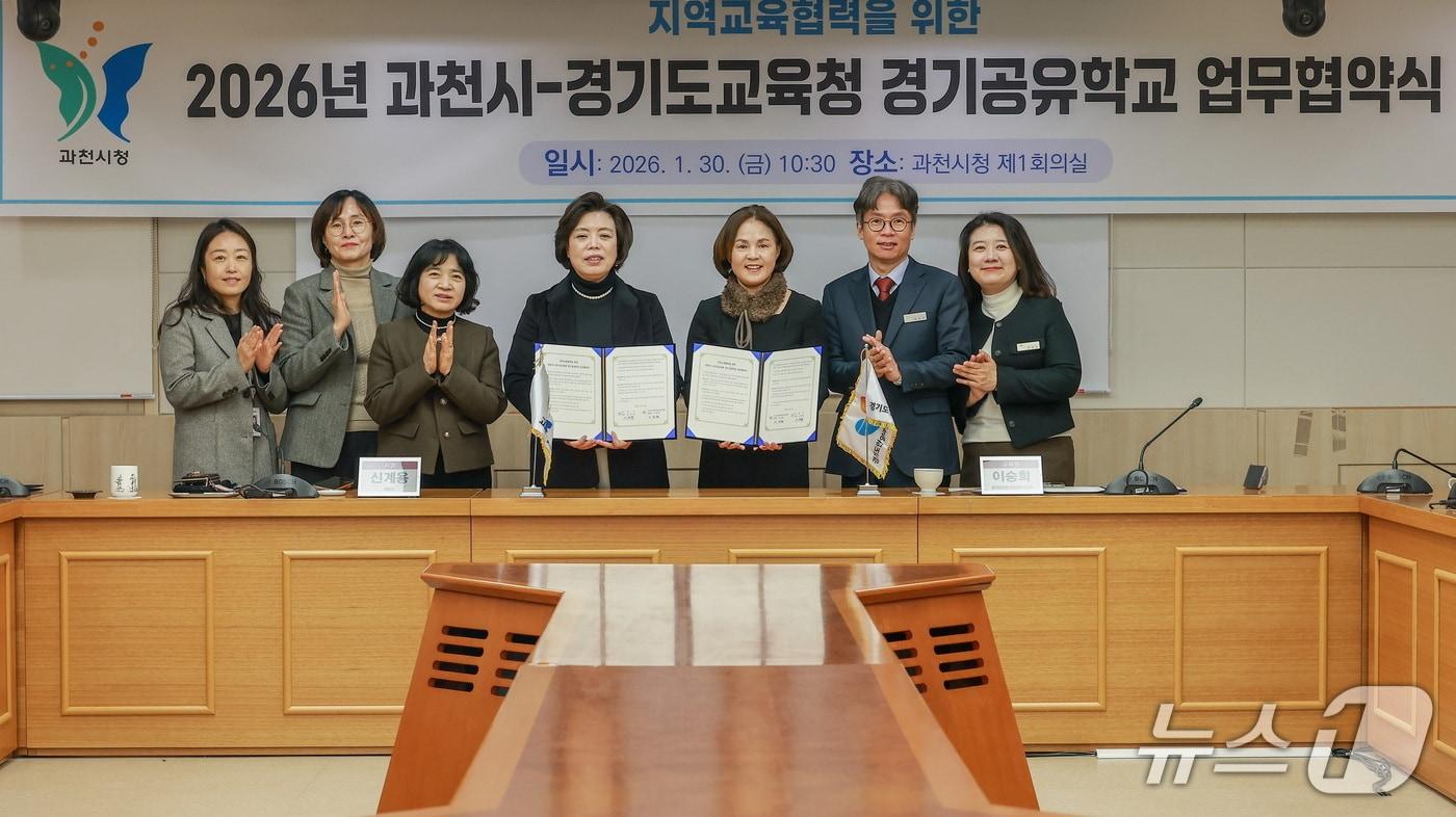 본문 이미지 - 지역교육협력을 위한 경기공유학교 업무협약.(과천시 제공)