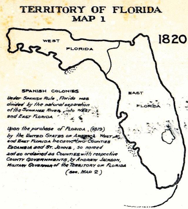 본문 이미지 - Historic_Florida_maps (출처: University of Florida, 1820, Public domain, via Wikimedia Commons)