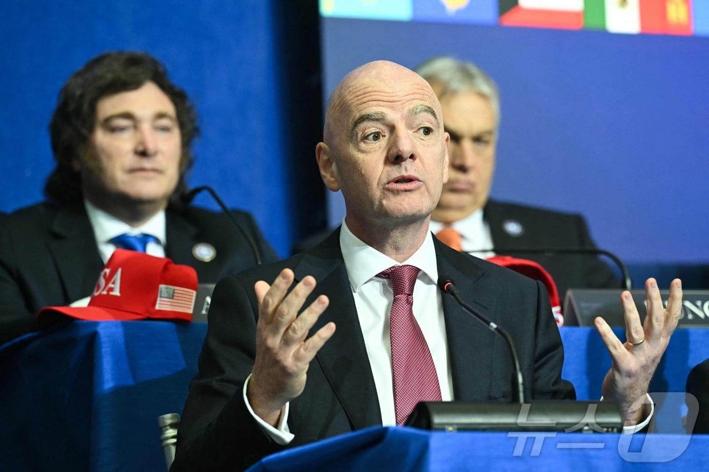 본문 이미지 - 잔니 인판티노 국제축구연맹(FIFA) 회장. ⓒ AFP=뉴스1