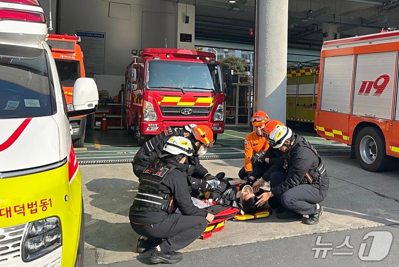본문 이미지 - 대전소방본부 훈련 모습.(대전소방본부 제공. 재판매 및 DB금지)/뉴스1