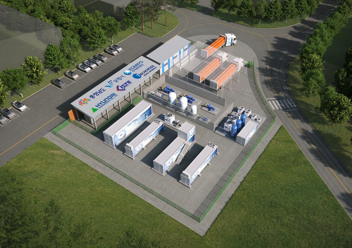 본문 이미지 - '수전해 기반 수소 생산기지' 조감도.(보령시 제공. 재판매 및 DB금지)/뉴스1