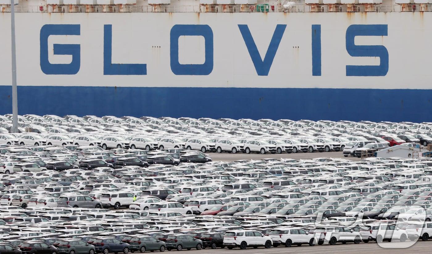 본문 이미지 -  사진은 23일 경기 평택시 포승읍 평택항에 수출용 자동차가 세워져 있는 모습. 2026.2.23 ⓒ 뉴스1 김영운 기자