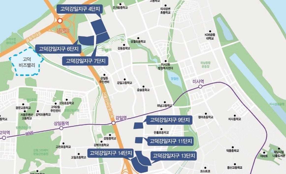 본문 이미지 - 고덕강일지구 위치도 (SH제공) ⓒ 뉴스1