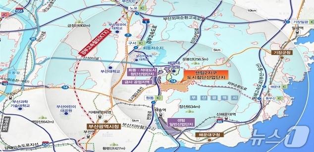 본문 이미지 - 센텀2지구 도시첨단산업단지 위치도.(부산시 제공. 재판매 및 DB금지)