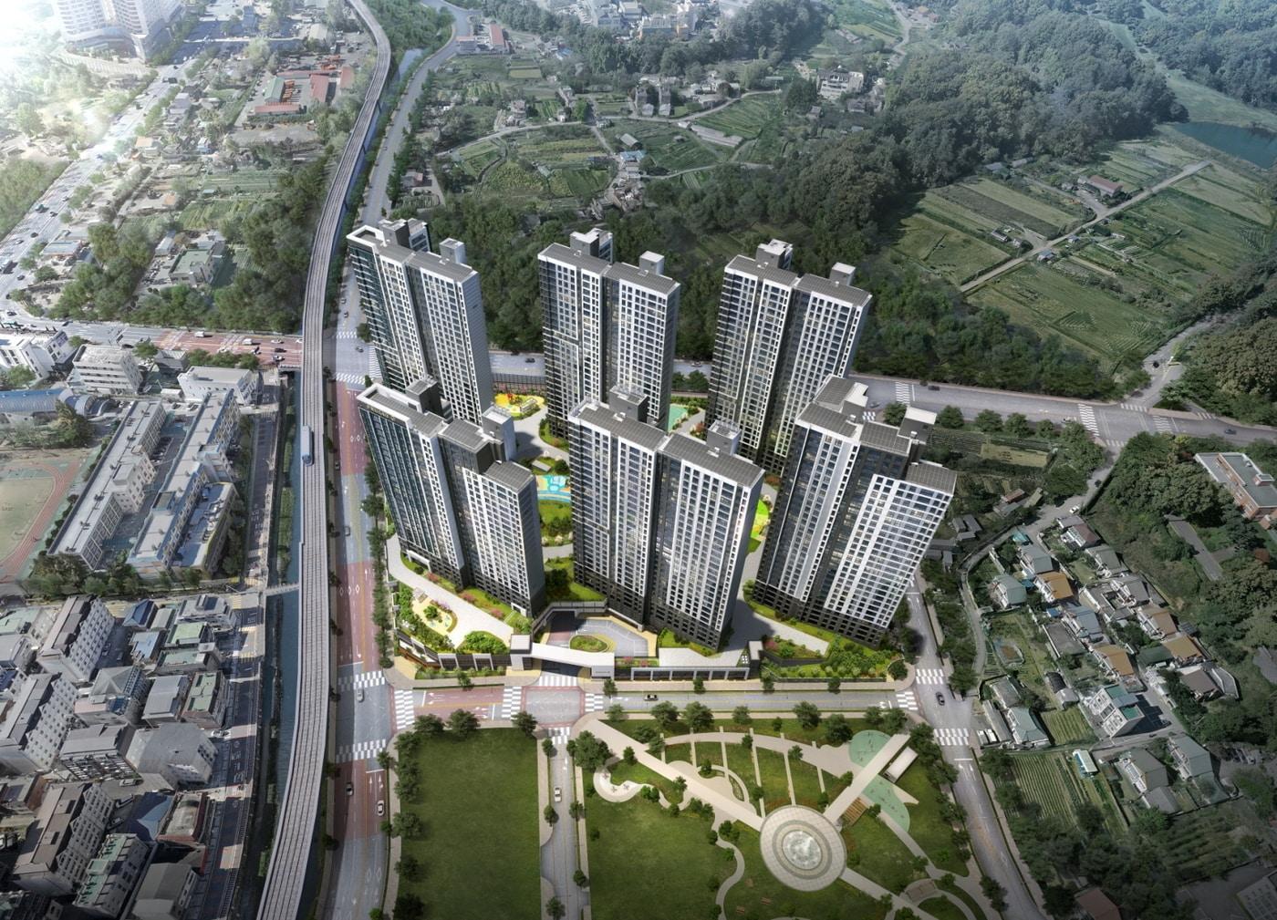 본문 이미지 - '용인 푸르지오 클루센트' 조감도.(용인신대피에프브이 제공) / 뉴스1 ⓒ News1