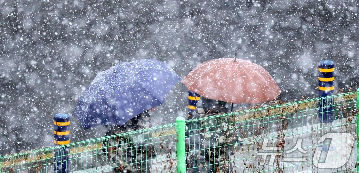 본문 이미지 - 전북 완주군 삼례읍 일원에 진눈깨비가 내리고 있다. 2026.2.24 ⓒ 뉴스1 유경석 기자