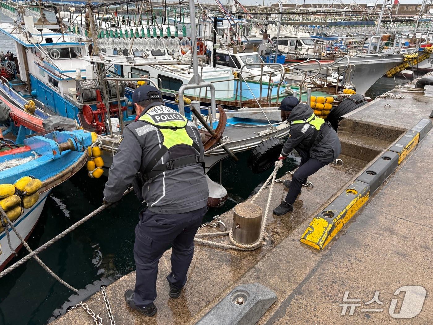 본문 이미지 - 항구 순찰하는 해경(제주해경 제공. 재판매 및 DB금지)/뉴스1
