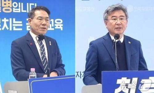 본문 이미지 - 노병섭 전국교육자치혁신연대 상임대표(왼쪽)와 천호성 전주교육대학교 교수.(뉴스1 DB) /뉴스1