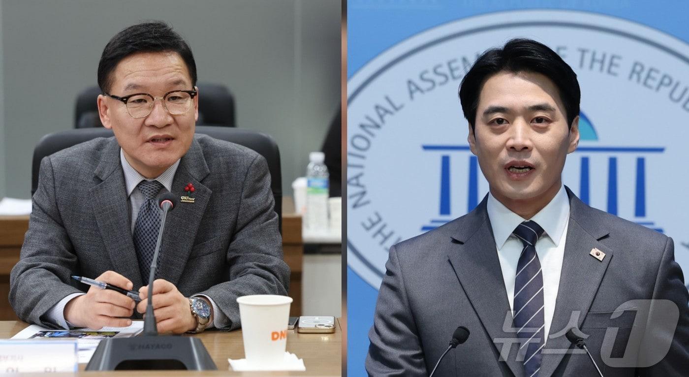 본문 이미지 - 강위원 전남도 경제부지사(왼쪽)와 한준호 더불어민주당 국회의원. ⓒ 뉴스1