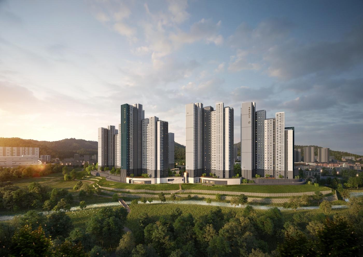 본문 이미지 - 대우건설 용인 푸르지오 원클러스터파크 조감도.(대우건설 제공)뉴스1ⓒ news1