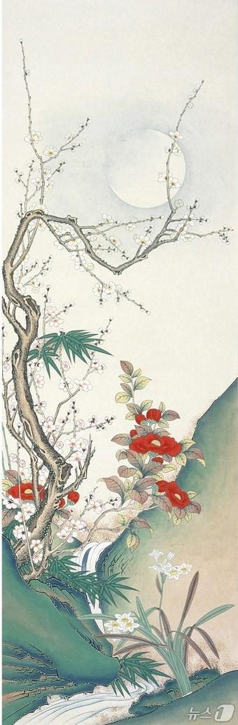 본문 이미지 - 엄재권 화백의 민화 '기린도' 중국 시진핑 국가주석의 국빈 선물(광양시 제공) 