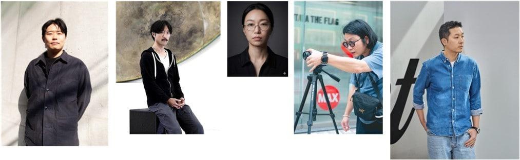 본문 이미지 - '2026 영민 해외 레지던시 지원' 프로그램 선발 작가. 왼쪽부터 노한수·요한한·윤호진·이병찬·이원우. (한화문화재단 제공)