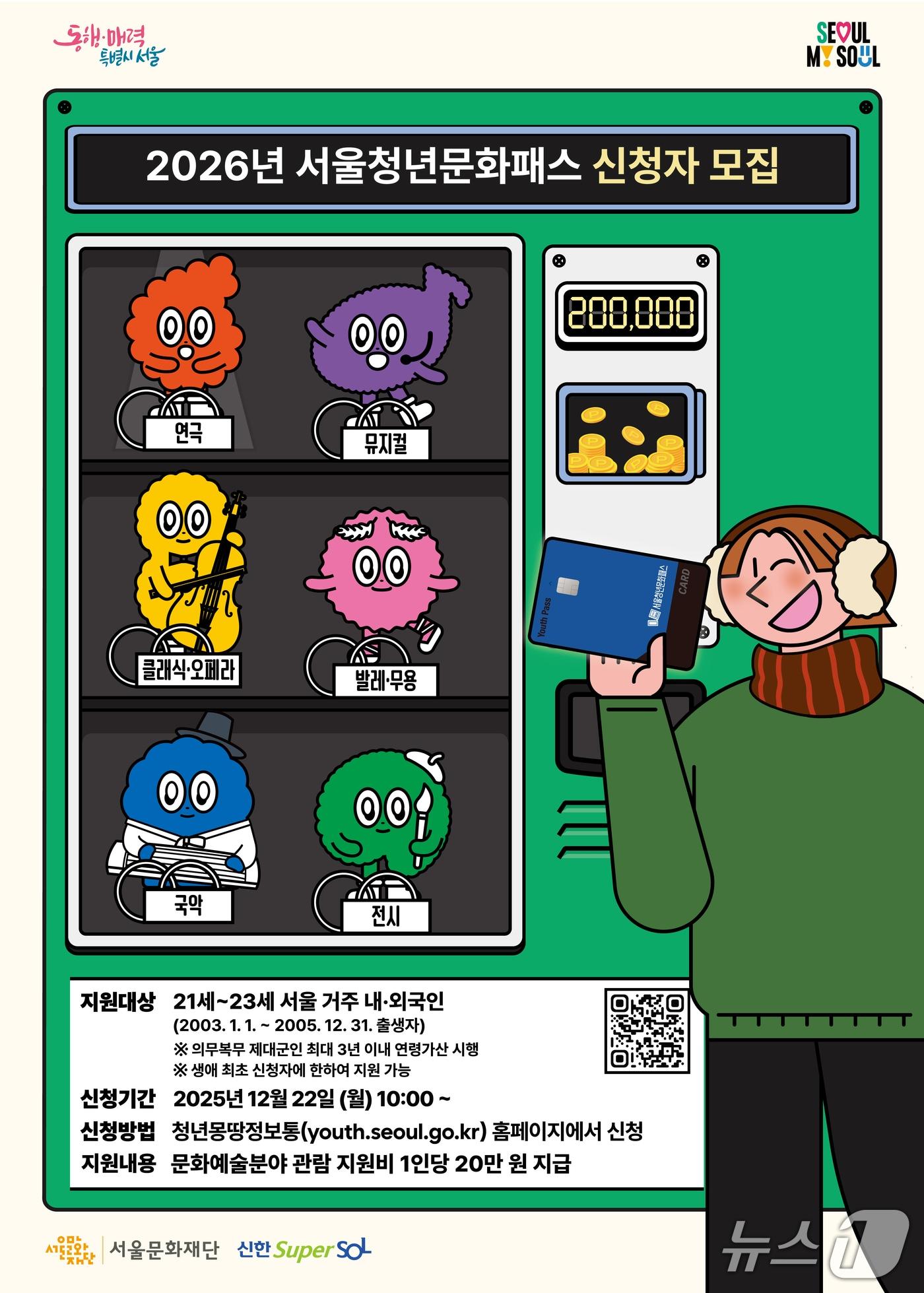 본문 이미지 - 2026 서울청년문화패스 모집 포스터.(서울시 제공)